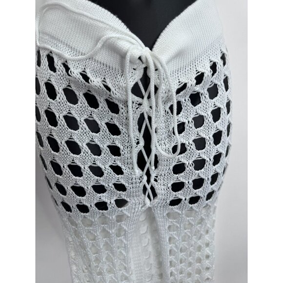 Brazilian Bikini Swimsuits White Crochet Swim Cover Skirt Size Medium NWT - Picture 3 of 8